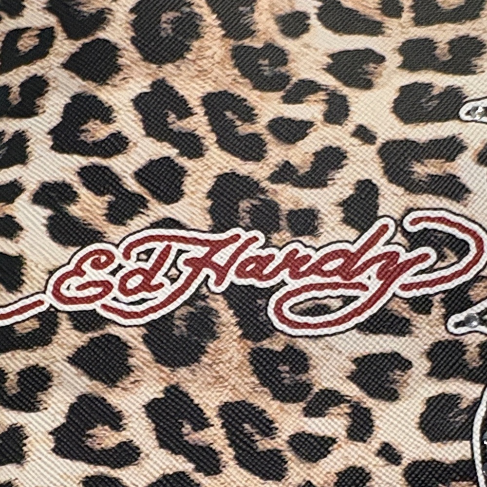 Ed Hardy Leopard Wristlet with Heart Motif - Picture 5 of 8